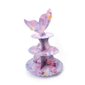 Soporte para cupcakes de 3 niveles tema sirena con cola de pez y diseños oceánicos - Triple Capa