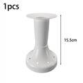 White 15.5cm balloon table stand with star cutouts for party table decorations - Bobo Balloon Base