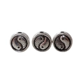 Makroaufnahme von Antiksilber-Alloy-Perlen mit Yin-Yang-Gravur für DIY-Schmuck - Tai-Chi-Muster-Stil (7#) / 8mm