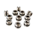 Makroaufnahme von Abstandsperlen aus Silberlegierung mit Rillen für DIY-Schmuck - Rundum-Rillen-Stil (17#) / 7mm