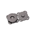 Detail of gunmetal alloy magnetic snaps for sewing on bags and apparel accessories - 10mm / Gunmetal