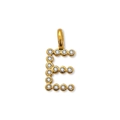 Elegante pendente a lettera E dorato con pietre di zircone per collane fai-da-te - Lettera E (ZP50399) / Oro 14K