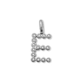 Pendente lettera E argento con pietre di zircone bianco per gioielli personalizzati - Lettera E (ZP50399) / Colore acciaio