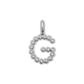 Elegante ciondolo a lettera G argentato con pietre di zircone cubico scintillanti - Lettera G (ZP50399) / Colore acciaio