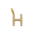 Elegante ciondolo lettera H in oro con pavé di zirconi per gioielli fai-da-te. - Lettera H (ZP50399) / Oro 14K