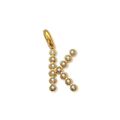 Ciondolo lettera K placcato oro con pietre di zircone per creazione di gioielli - Lettera K (ZP50399) / Oro 14K