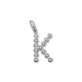 Elegante ciondolo con lettera K in zircone argentato per il design di gioielli fai da te. - Lettera K (ZP50399) / Colore acciaio