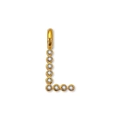 Elegante ciondolo lettera L placcato oro con zirconi per creazione di gioielli fai da te - Lettera L (ZP50399) / Oro 14K