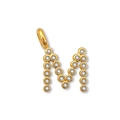 Elegante ciondolo con lettera M placcato in oro con pietre di zirconi bianchi scintillanti - Lettera M (ZP50399) / Oro 14K