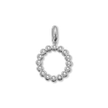 Elegante pendente circolare argentato con zirconi brillanti accessorio gioielli DIY - Lettera O (ZP50399) / Colore acciaio