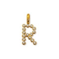 Elegante ciondolo lettera R placcato oro con pietre di zircone cubico scintillanti - Lettera R (ZP50399) / Oro 14K