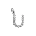 Elegante ciondolo lettera U in argento con zirconi brillanti per design di gioielli DIY - Lettera U (ZP50399) / Colore acciaio
