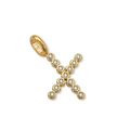 Elegante ciondolo con lettera X dorata impreziosito da brillanti zirconi cubici chiari - Lettera X (ZP50399) / Oro 14K