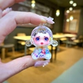 Cute cartoon witch quicksand keychain charm with glitter flakes and transparent helmet - 1 Piece / Small Luminous Bubble Bead Devil Girl (Dazzling Colors)