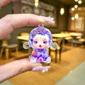 Cute purple liquid-filled astronaut figure with glitter and star-themed details - 1 Piece / Small Luminous Bubble Bead Devil Girl (Purple)