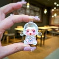 Luminous astronaut pendant featuring colorful glitter and a floral design - Small Glow Bubble Bead Devil Girl / 1 Piece / White