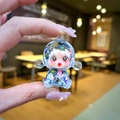 Cute astronaut charm with colorful glitter sand and clear helmet for bags - Small Glow Bubble Bead Devil Girl / 1 Piece / Black