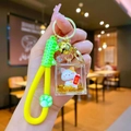 Portachiavi creativo Gatto della Fortuna con glitter dorati in un cubo di acrilico - Cinturino con Impronta di Zampa (Buona Fortuna)