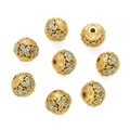 Detailed macro view of hollow flower copper beads with light blue enamel for DIY jewelry - Light Blue Four-Petal Flower (Copper Style 24 Blue, 1 Piece/Approx. 3g)