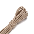 Nahaufnahme der 5mm khakifarbenen Polyester-Flechtkordel mit weißem Punktmuster für DIY - 2m/Pack Ca. 15g / Aprikose Mit Weißen Punkten