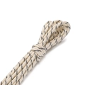 Makroaufnahme einer 5 mm Polyesterkordel mit weiß-schwarzem Punktmuster für Heimwerker - 2m/Pack Ca. 15g / Beige mit Schwarzen Punkten