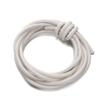 Macro detail of white woven PU leather cord with fine stitching for DIY bag straps - White