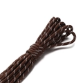 Detail von 5mm brauner Polyester-Flechtschnur mit weißen reflektierenden Punkten - Hellkaffee mit Weißen Punkten