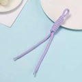 Detail of light purple handmade braided cord with plastic aglets for DIY accessories - Light Purple