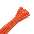 Nahaufnahme von 5mm orangefarbenem Polyester-Flechtseil mit weißem Reflexionsmuster - Orange mit Weißen Punkten