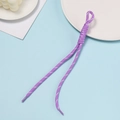 Macro detail of purple braided polyester lanyard cord with refined woven loop and ends - Purple With White Dots
