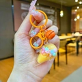 Portachiavi creativo a forma di gelato arancione con perline colorate e campanellino - Arancione Perla