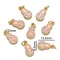 Détail de pendentifs gourde en or sablé avec émail rose pour la création de bijoux DIY - Calebasse de Fortune Rose Violet