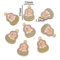 Pendentifs calebasse en émail rose avec caractère Fu doré et motifs de nuages DIY - Lotus Fu Calebasse