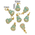 Detailed size view of 15mm gold lotus gourd pendants for DIY jewelry making - Lotus Gourd Style / Blue