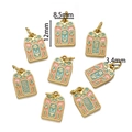 Détails de pendentifs en or antique avec émail et caractères chinois Pingan Xile - Sac de Fortune Paix Joie