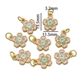Détail des pendentifs cerisier émaillé rose avec les dimensions de 13,5mm de hauteur - Fleur de cerisier