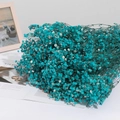 Bouquet of peacock blue and white dried gypsophila flowers for home decoration - 350-400g / Light Blue