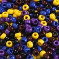 Draufsicht auf bunte Acrylperlen für DIY-Schmuck und Bastelarbeiten in verschiedenen Farben - 100 Stück/Packung (ca. 28,5g) / Dunkle Farben Gemischt