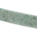 Vue détaillée de perles cylindriques en aventurine verte pour création de bijoux - 1 Fil (env. 85 perles) / Aventurine Verte