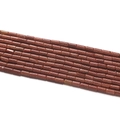 Détail de perles cylindriques en pierre de soleil brun rouge avec effet de paillettes dorées - 1 Fil (env. 85 perles) / Grès Doré