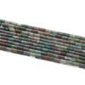 Gros plan de perles en agate mousse naturelle pour la fabrication de bijoux faits main - 1 Fil (env. 85 perles) / Agate d'Inde