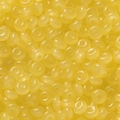Flat round yellow translucent glass spacer beads for DIY jewelry and phone chains - 50 Pieces (3x6mm) / Yellow