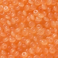 Flat round orange glass beads with translucent finish for DIY jewelry and phone chains - 50 Pieces (3x6mm) / Orange