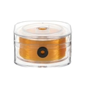 Detail of orange elastic jewelry string in a clear box with a black dispenser outlet - 0.5 / Gold Yellow