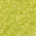 Flache runde hellgelbgrüne Glasperlen in Abakusform mit Mittelloch für DIY-Schmuck - 50 Stück (3x6mm) / Gelbgrün