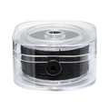 Black 0.8mm elastic cord roll in a transparent square protective case for DIY jewelry - Boxed Packaging (AC3891) / Black