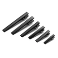 Set of six matte black metal duckbill hair clips in various sizes for DIY styling - 6.50cm / Black
