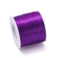 Close-up of 0.8mm purple elastic beading cord on a white spool for DIY jewelry making - Approx. 0.8mm Thickness / 400m Length / Purple