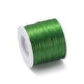 Close-up of green 0.8mm elastic TPU stretch cord on white spool for jewelry beading - Approx. 0.8mm Thickness / 400m Length / Grass Green