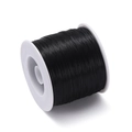 Detail of 0.8mm black TPU elastic string spool for DIY jewelry and bracelet beading - Approx. 0.8mm Thickness / 400m Length / Black